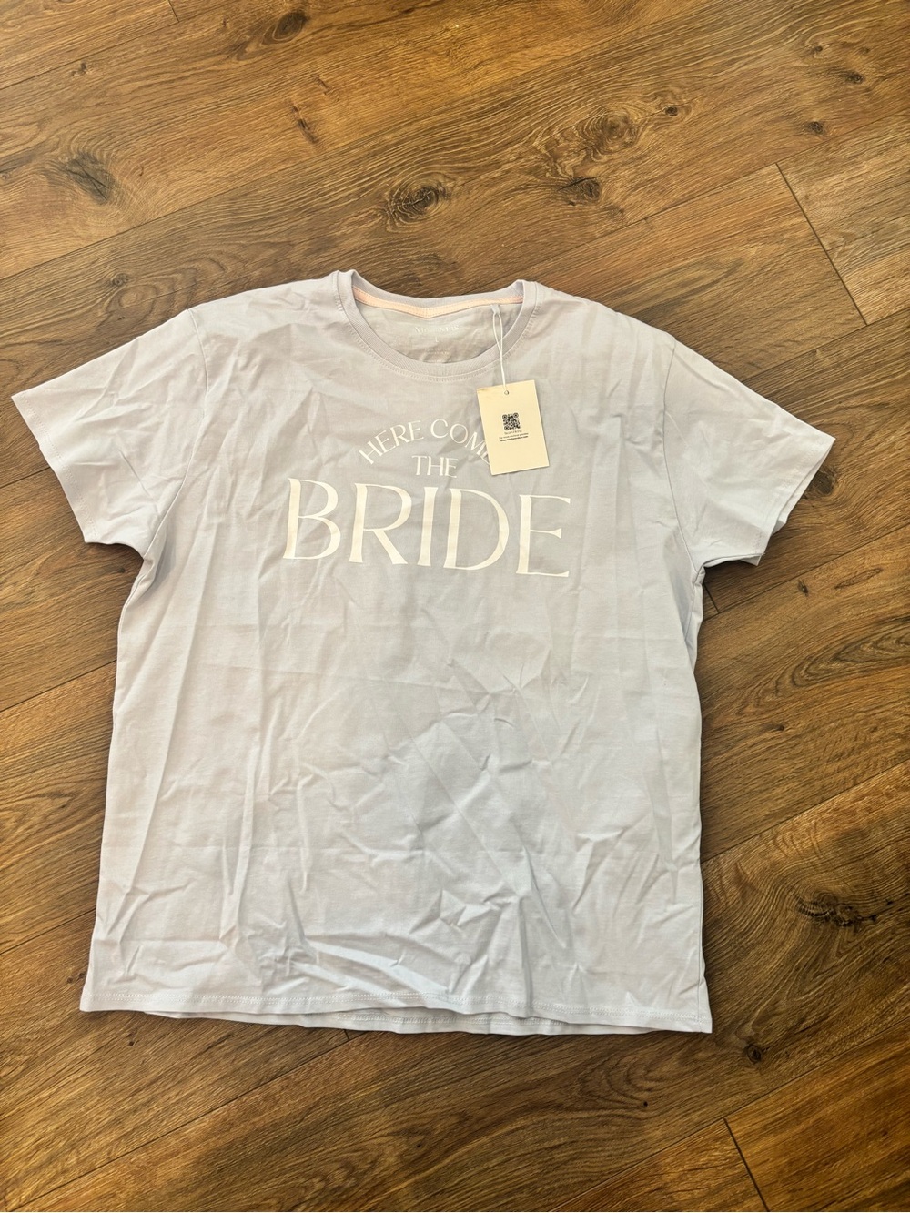 Here Comes The Bride Shirt Blue White Wedding Engagement Miss to Mrs Large New